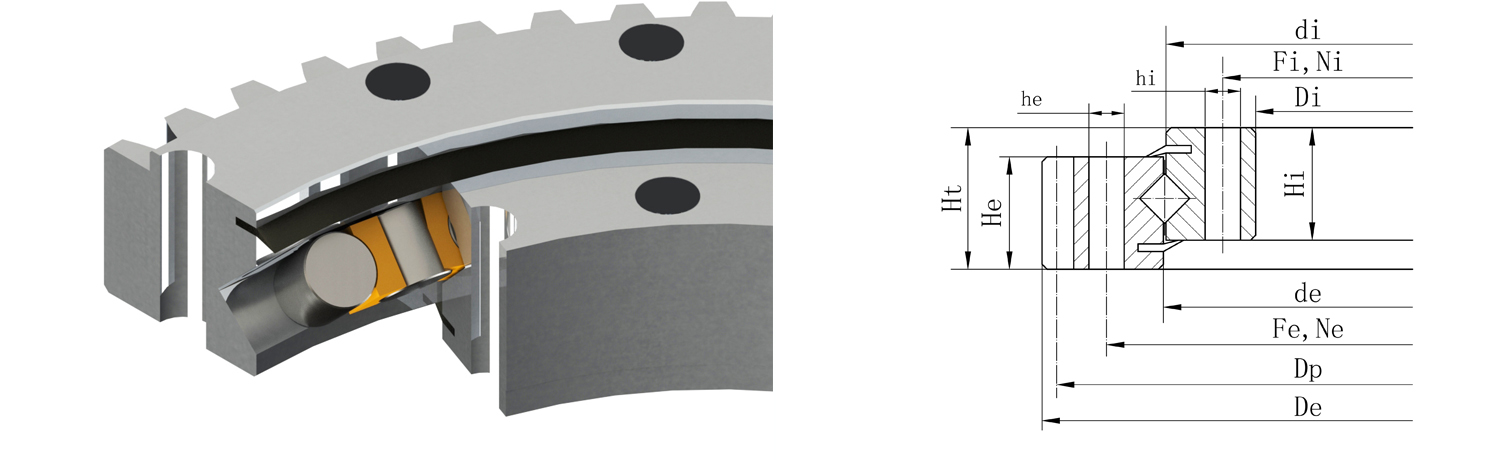 外齒式交叉滾子轉盤軸承 外齒式交叉滾子轉盤軸承